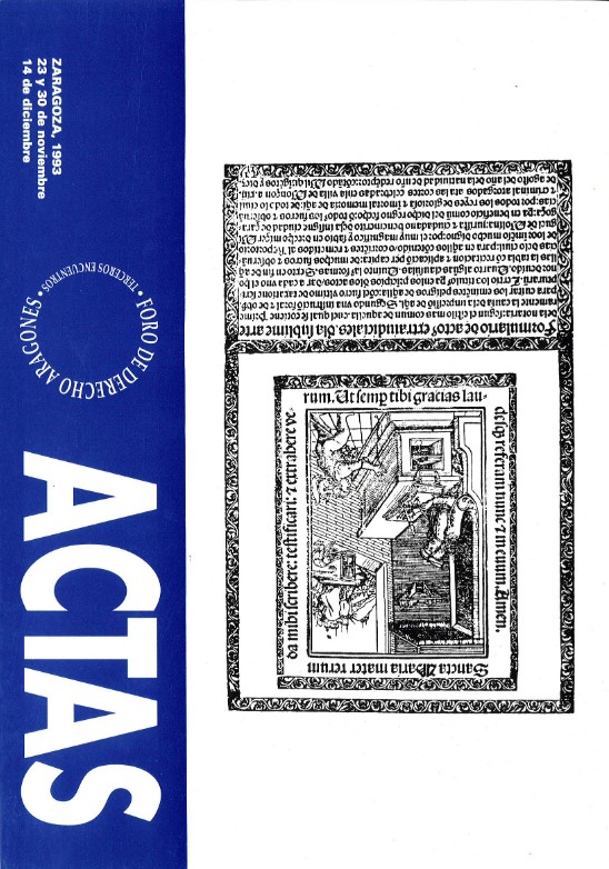Imagen de portada del libro Actas de los Terceros Encuentros del Foro de Derecho Aragonés