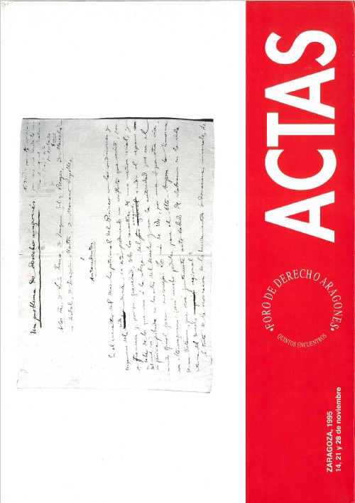 Imagen de portada del libro Actas de los Quintos Encuentros del Foro de Derecho Aragonés