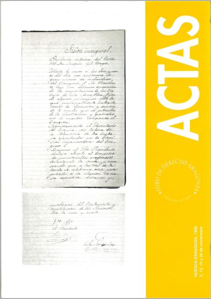 Imagen de portada del libro Actas de los sextos Encuentros del Foro de Derecho Aragonés