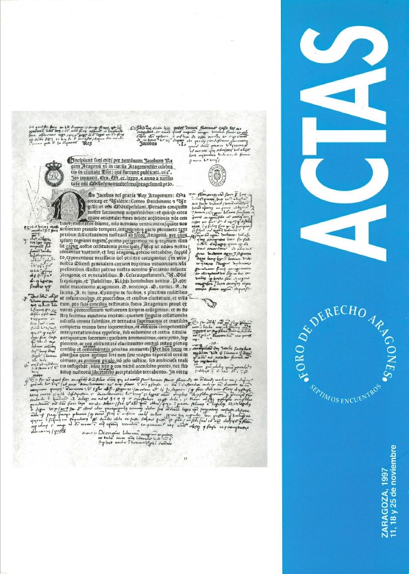 Imagen de portada del libro Actas de los Séptimos Encuentros del Foro de Derecho Aragonés
