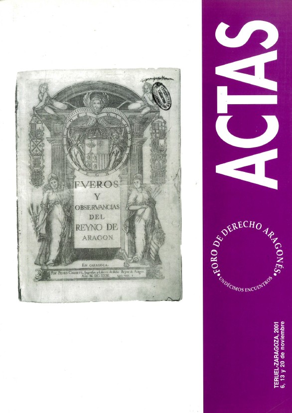 Imagen de portada del libro Actas de los Undécimos Encuentros del Foro de Derecho Aragonés