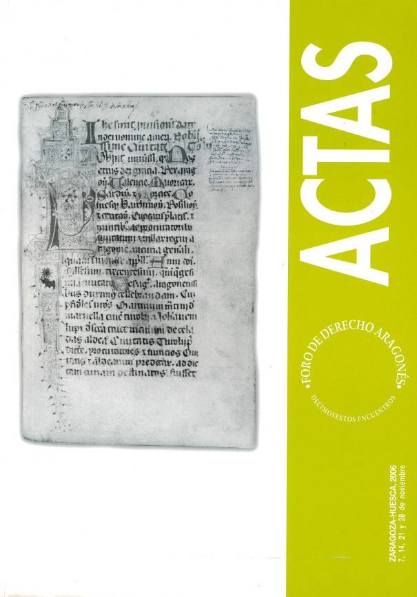 Imagen de portada del libro Actas de los Decimosextos Encuentros del Foro de Derecho Aragonés