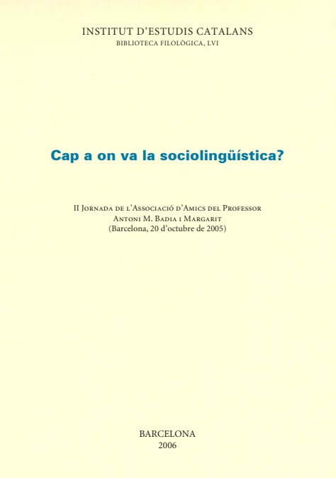 Imagen de portada del libro Cap a on va la sociolingüística?