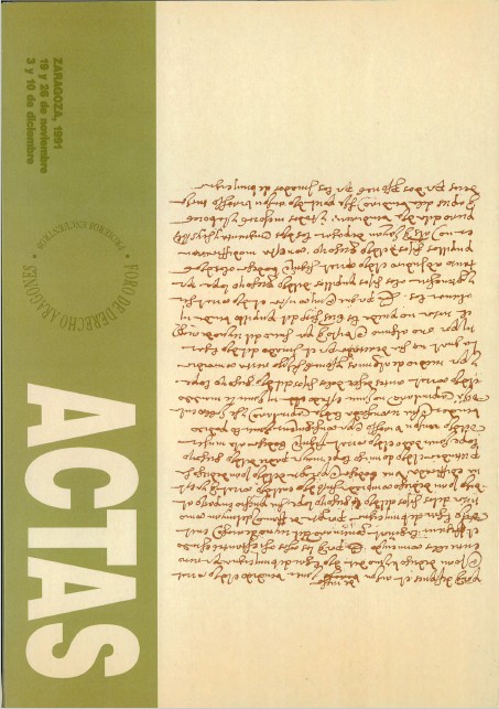 Imagen de portada del libro Anexo a las actas de los Primeros Encuentros del Foro de Derecho Aragonés