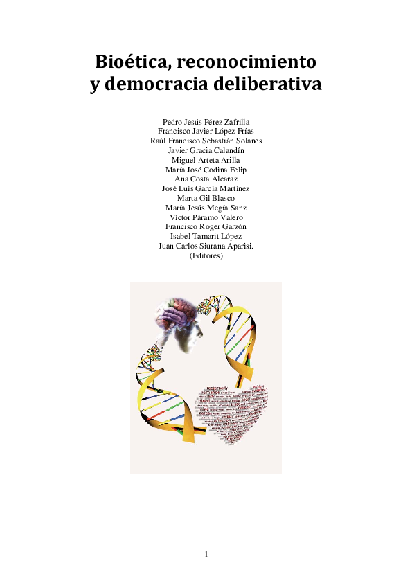 Imagen de portada del libro Bioética, reconocimiento y democracia deliberativa