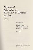 Imagen de portada del libro Reform and insurrection in Bourbon New Granada and Peru