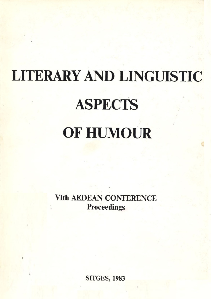 Imagen de portada del libro Literary and linguistic aspects of humour