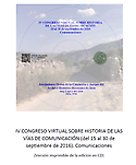 Imagen de portada del libro IV Congreso virtual sobre Historia de las Vías de Comunicación