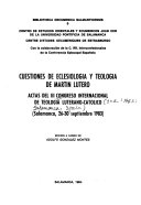 Imagen de portada del libro Cuestiones de eclesiología y teología de Martín Lutero