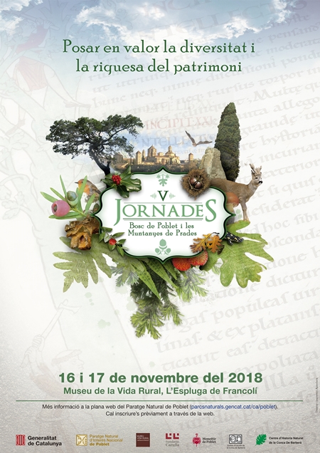 Imagen de portada del libro Actes de les cinquenes Jornades sobre el Bosc de Poblet i les Muntanyes de Prades. Posar en valor la diversitat i la riquesa del patrimoni