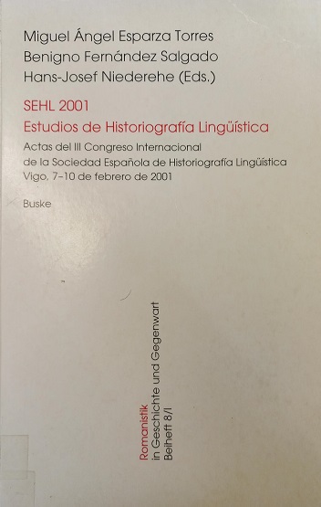 Imagen de portada del libro Estudios de historiografía lingüística
