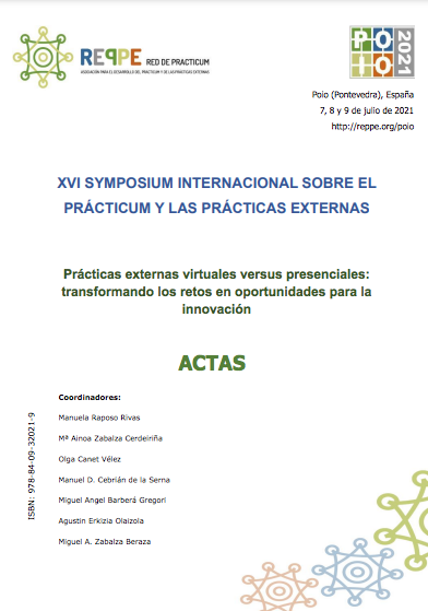 Imagen de portada del libro XVI Symposium Internacional sobre el Practicum y las prácticas externas. Prácticas externas virtuales versus presenciales: transformando los retos en oportunidades para la innovación