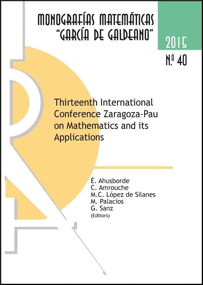 Imagen de portada del libro Thirteenth International Conference Zaragoza-Pau on Mathematics and its Applications