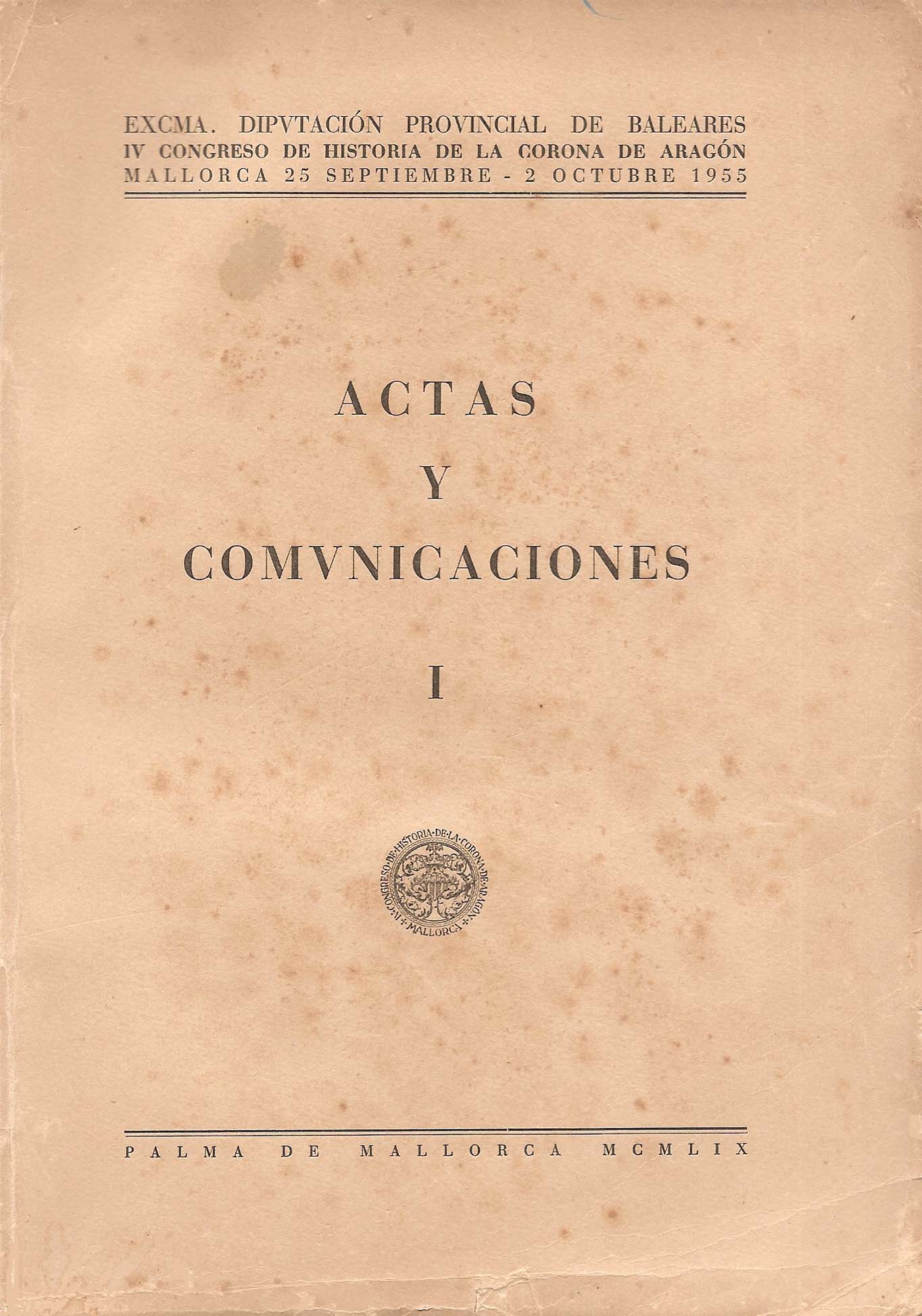 Imagen de portada del libro IV Congreso de Historia de la Corona de Aragón
