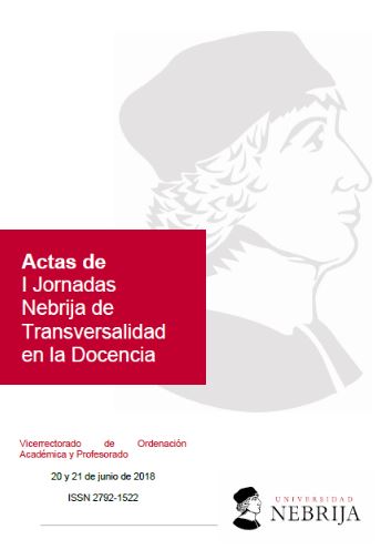 Imagen de portada del libro Actas de las I Jornadas Nebrija de Transversalidad en la Docencia