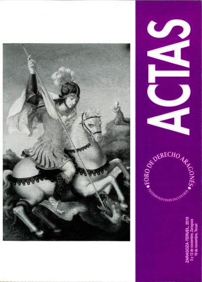 Imagen de portada del libro Actas de los Vigésimonovenos Encuentros del Foro de Derecho Aragonés