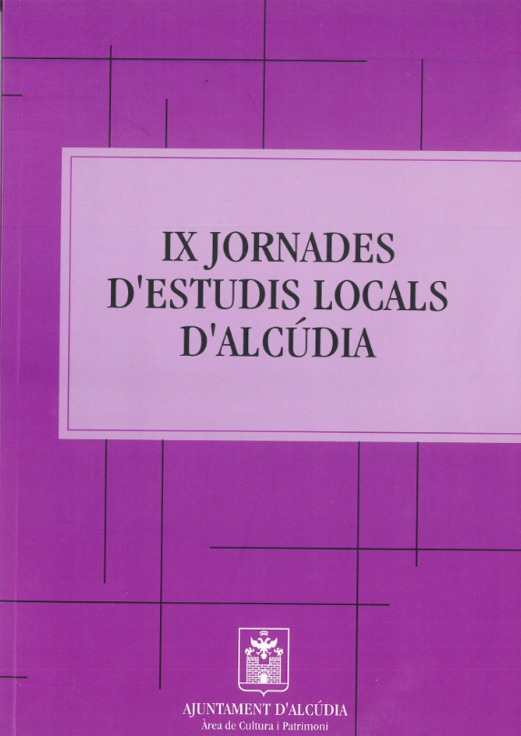 Imagen de portada del libro IX Jornades d'Estudis Locals d'Alcúdia