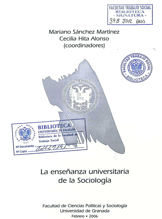 Imagen de portada del libro La enseñanza universitaria de la sociología