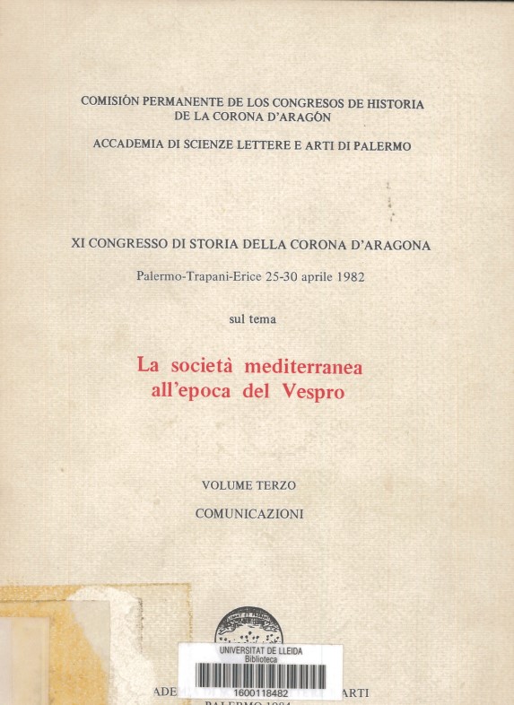 Imagen de portada del libro XI Congresso di storia della Corona d'Aragona